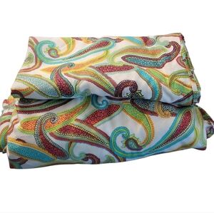 Colorful Paisley Purple Blue Orange Full Size Fitted Sheet & One Pillowcase